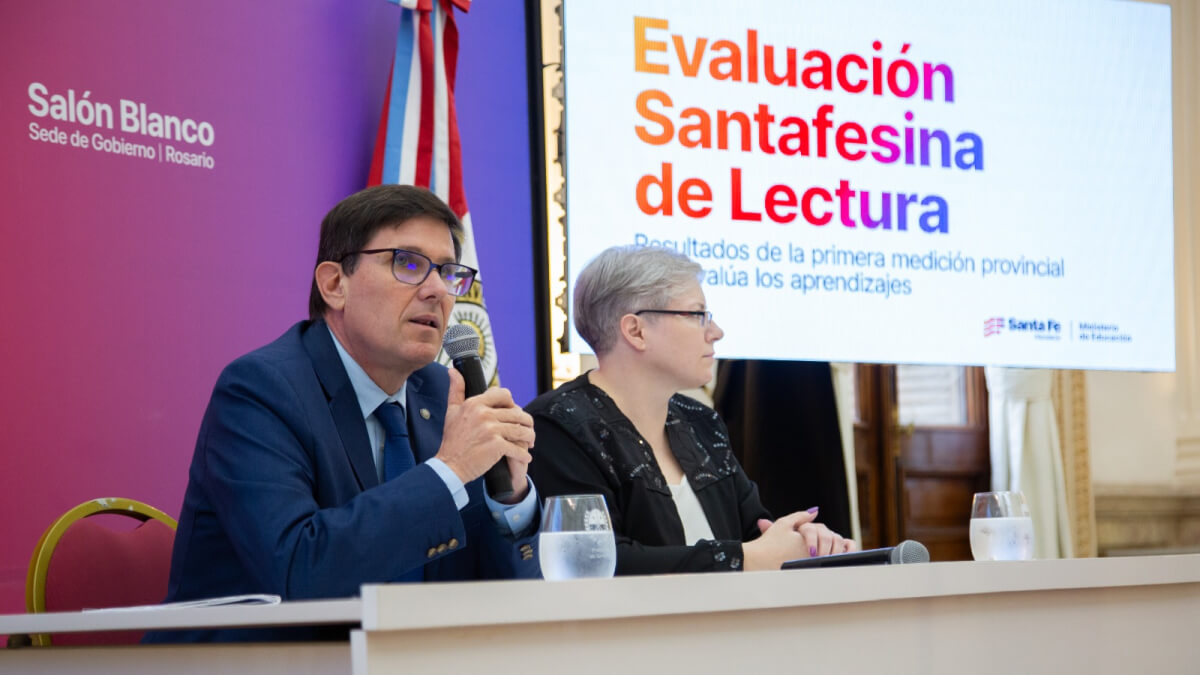 El ministro de Educación, José Goity, dio a conocer este jueves los resultados de la primera evaluación santafesina de lectura