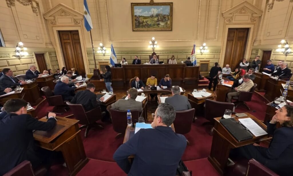 Cámara de Senadores de Santa Fe durante la sesión sobre créditos internacionales
