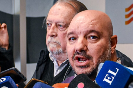 Dirigentes gremiales de Sadop y Amsafé durante la conferencia de prensa sobre el rechazo salarial en Santa Fe