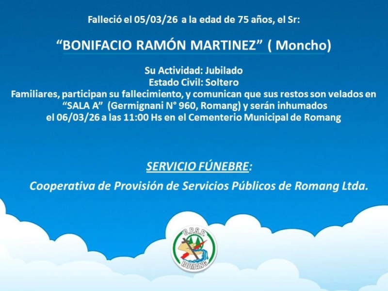 Necrológica Bonifacio Ramón Martínez 