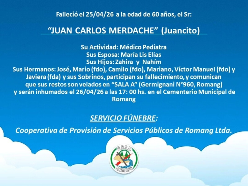 Necrológica Juan Carlos Merdache