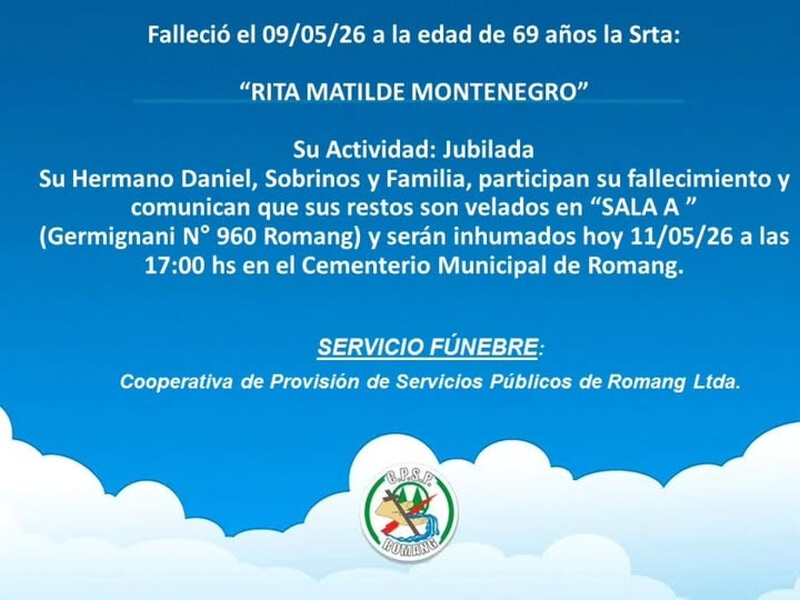 Necrológica Rita Matilde Montenegro