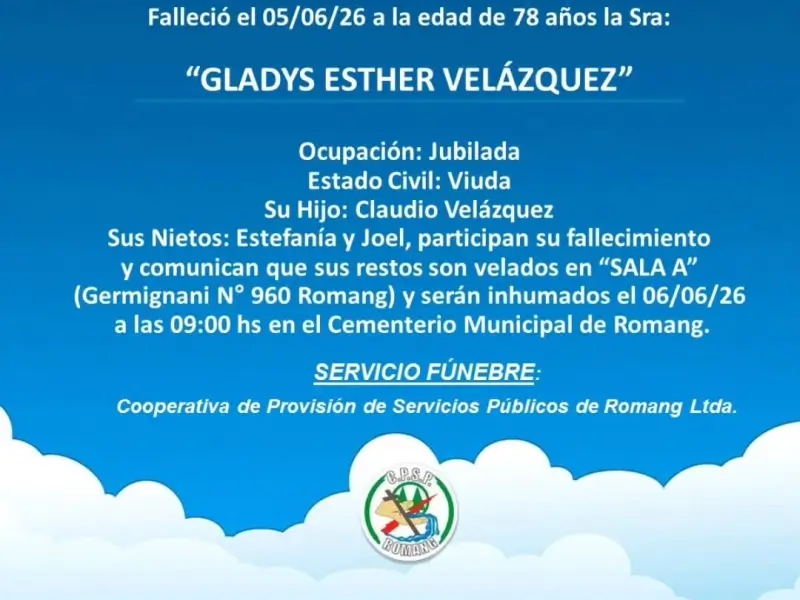 Necrológica Gladys Esther Velázquez