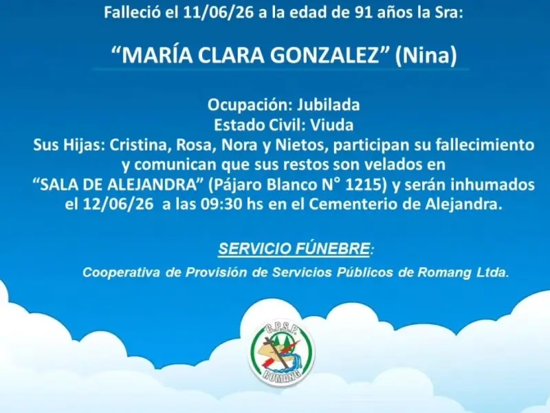 Necrológica María Clara González