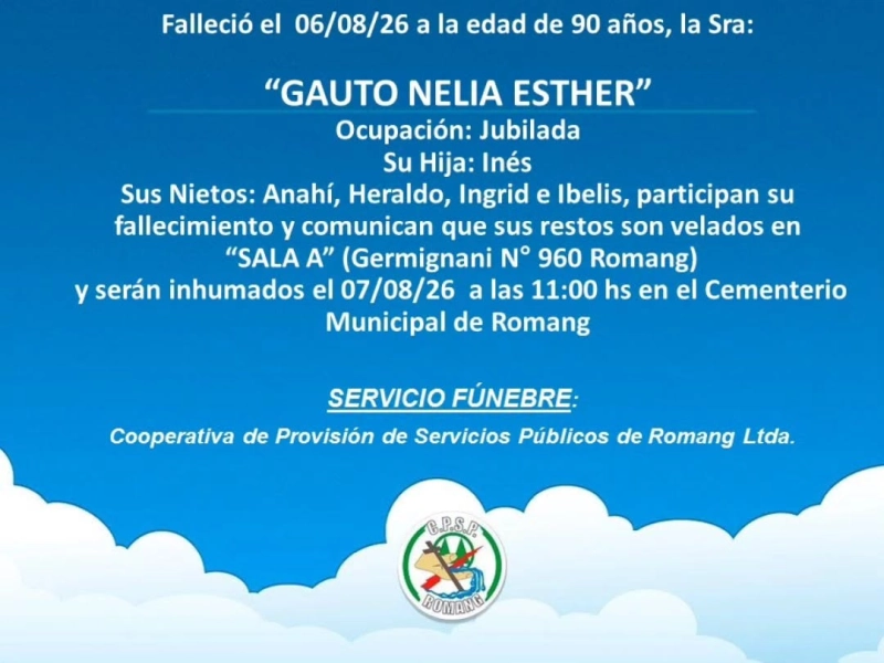 Necrológica Alicia Ermelinda Feresín