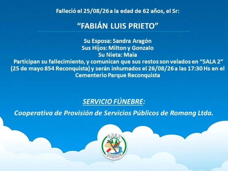 Necrológica Delmiro Ermelindo  Flores (Merli)