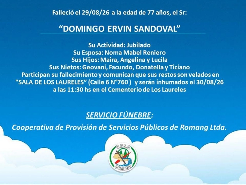 Necrológica Delmiro Ermelindo  Flores (Merli)