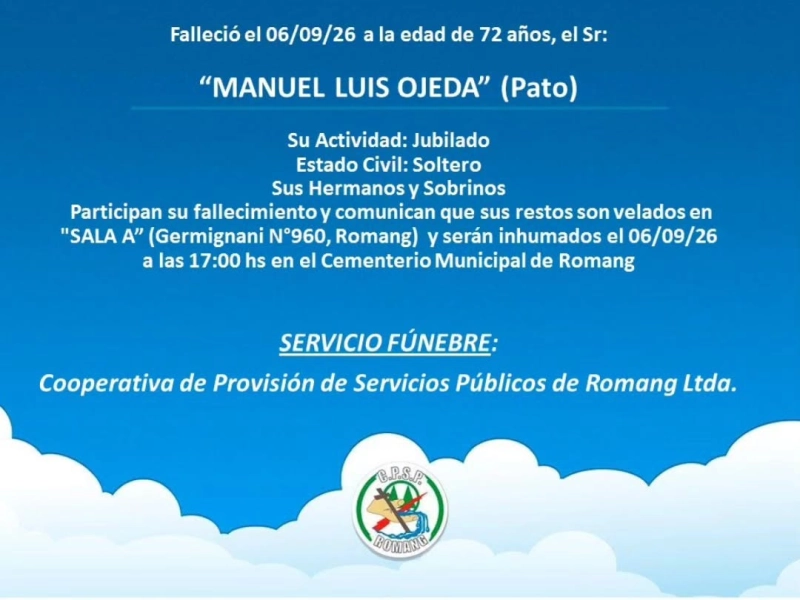 Necrológica Manuel Luis Ojeda