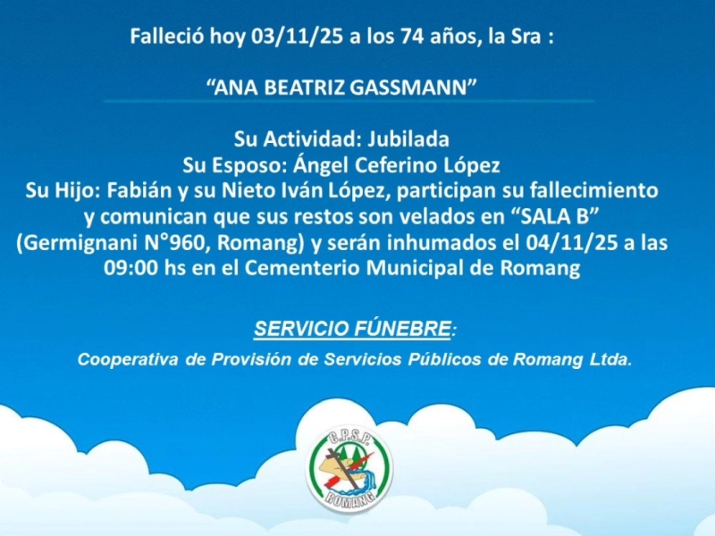 Necrológica Ana Beatriz Gassmann