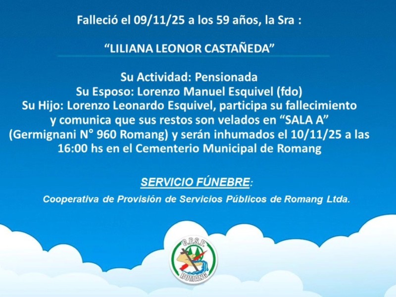 Necrológica Liliana Castañeda