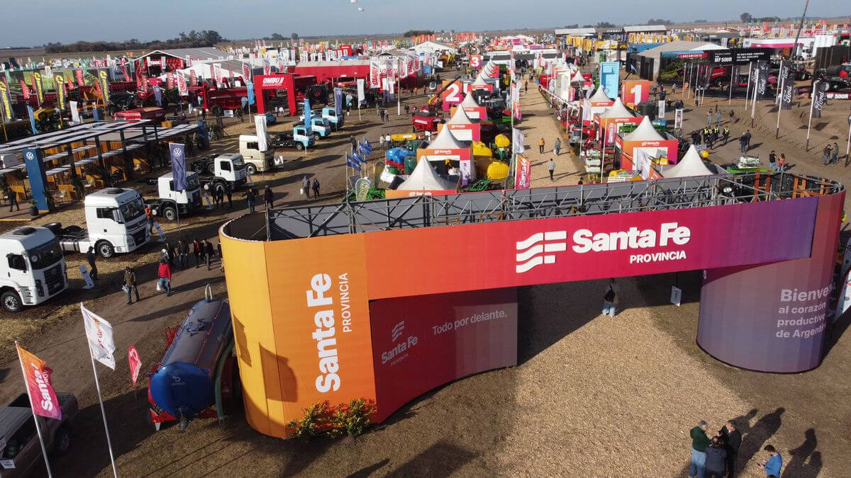 Vista del stand de la Provincia de Santa Fe en Agroactiva 