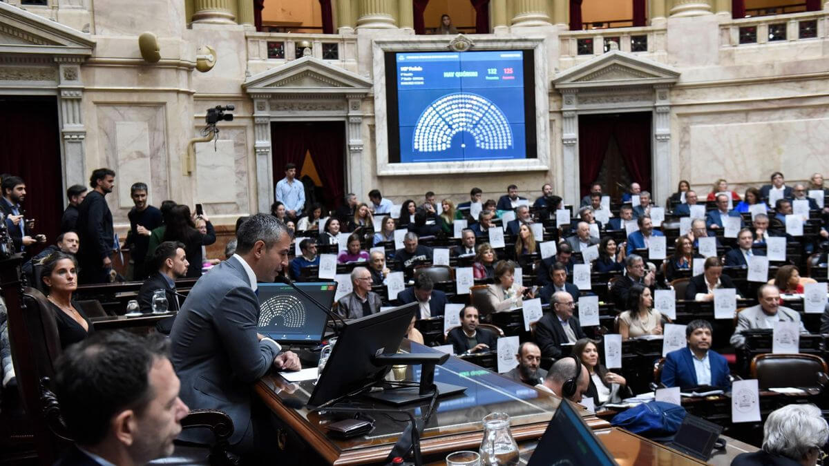 Vista del recinto de la Cámara de Diputados durante la sesión de votación