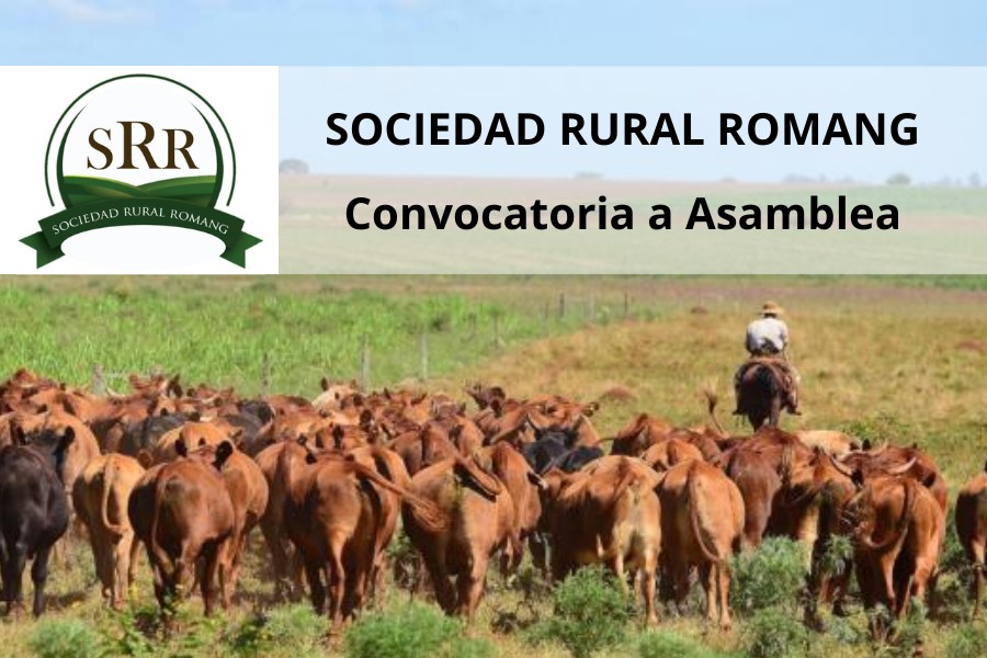 Logo de la Sociedad Rural de Romang con la imagen de un ganadero arreando vacas