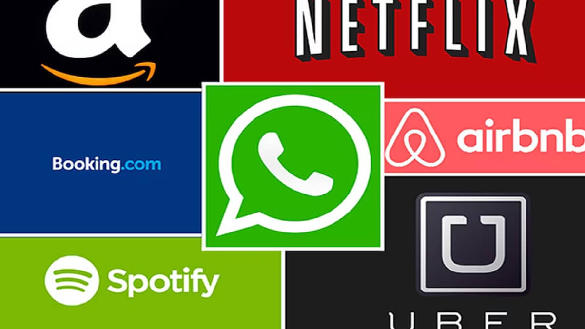 Logos de plataformas digitales como Netflix, Spotify, Uber, Disney+, Google, Facebook, PedidosYa, Cabify, afectadas por el nuevo régimen de Ingresos Brutos en Santa Fe.