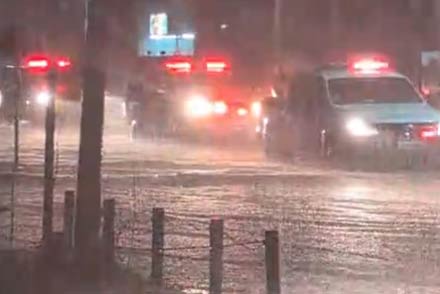 Imagen que muestra anegamientos producidos por las lluvias en la ciudad de Vera entre el 26 y 27 de mayo de 2025