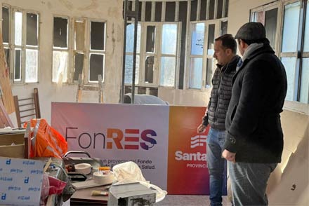 Sede del SIES 107 donde se están ejecutando obras de refacción en Villa Ocampo