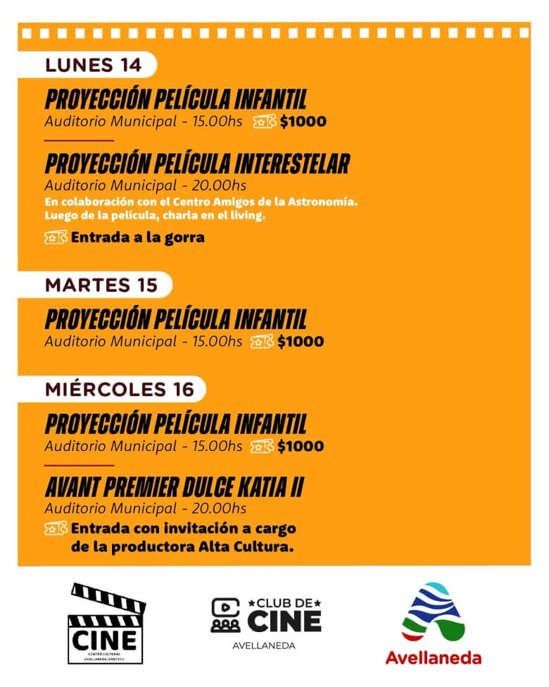 Programa de la 5a Muestra de Cine de la ciudad de Avellaneda