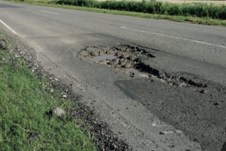 Bache visible sobre la Ruta Provincial Nº 1, tramo entre Alejandra y Romang, Santa Fe