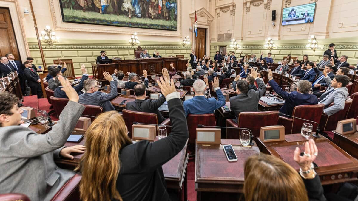 Convencionales de Santa Fe votando el reglamento de la Convención Constituyente en una sesión histórica