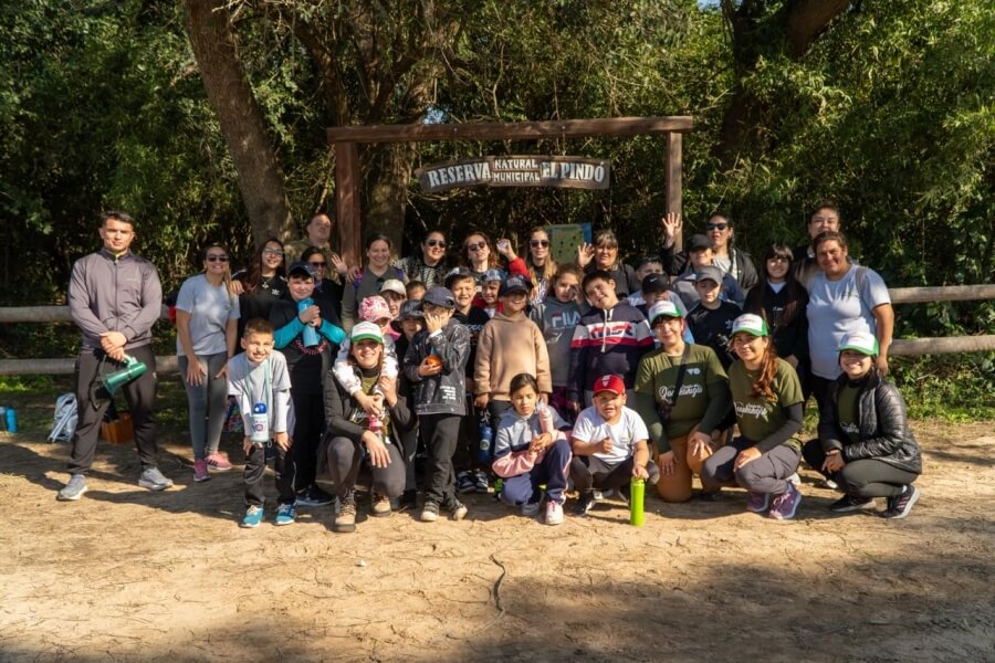 Niños del Taller ImaginArte de Vera durante su visita a la Reserva El Pindó