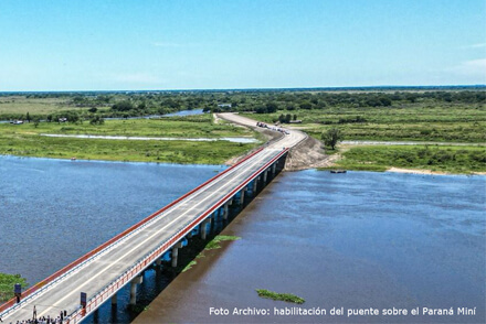 Obras concluidas en el puente sobre el Paraná Miní y avances hacia Puerto Ocampo