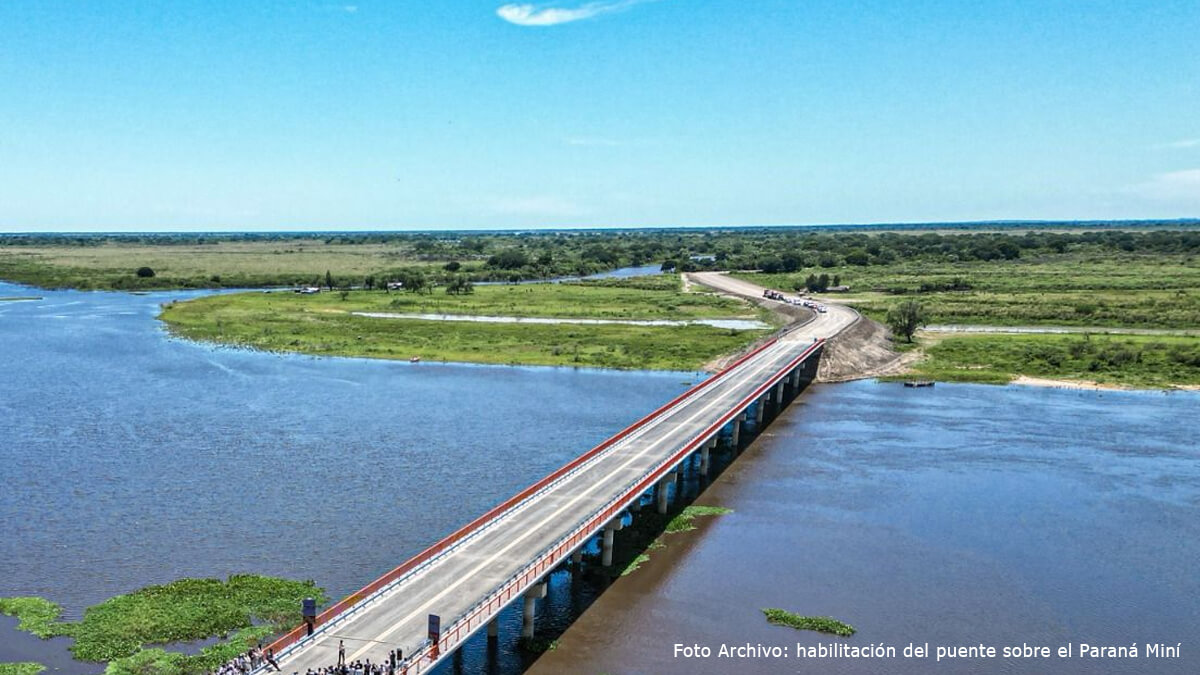 Obras concluidas en el puente sobre el Paraná Miní y avances hacia Puerto Ocampo