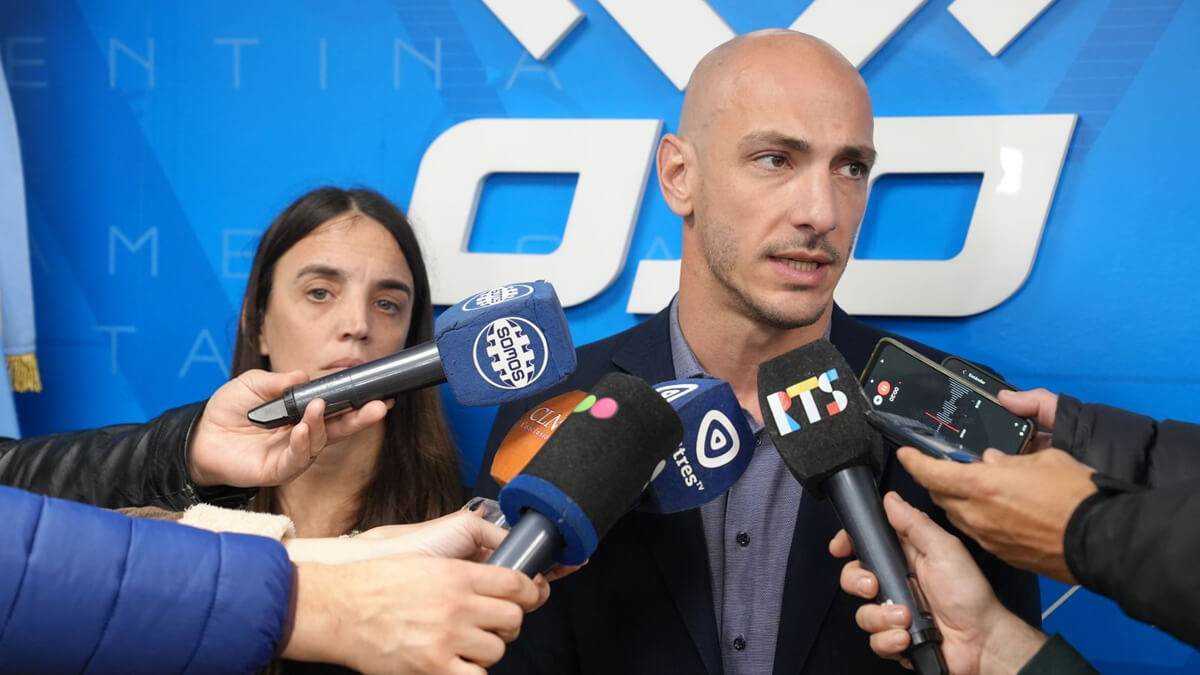 Esteban Santantino, secretario de Análisis y Gestión de la Información del Ministerio de Justicia y Seguridad, durante el aniversario de la Central “Ojo”