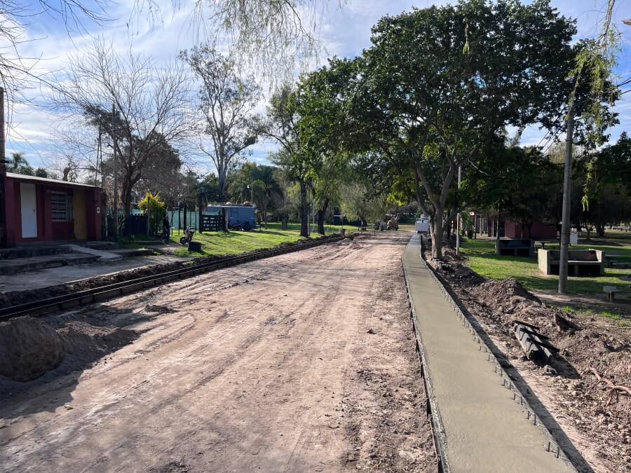 Calle Musulín, en la zona del camping, donde se realizan las obras de cordón cuneta