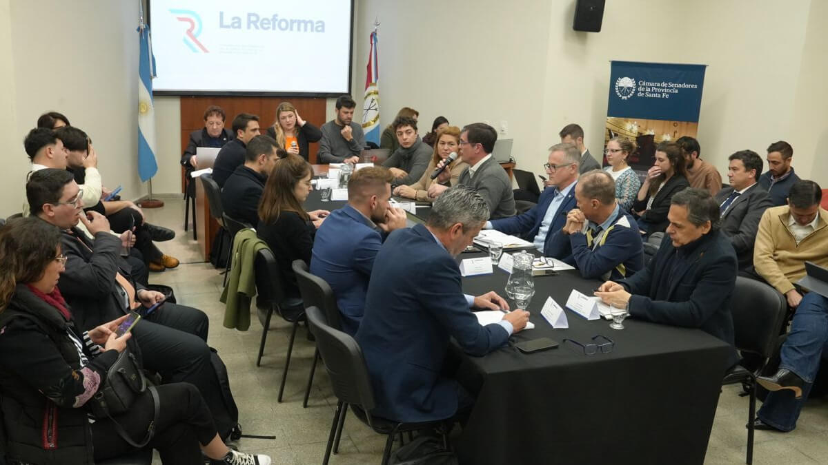 Reunión de la Comisión de Régimen Municipal durante la organización de la audiencia pública en Rosario