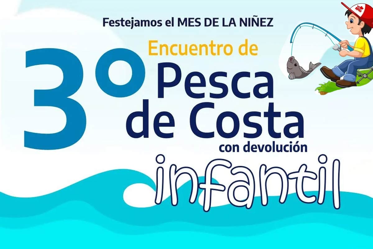 flyer pesca de costa infantil en Romang