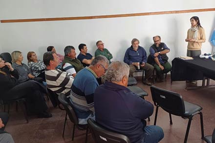 Momento del taller sobre manejo y control del fuego en pastizales realizado en San Javier.