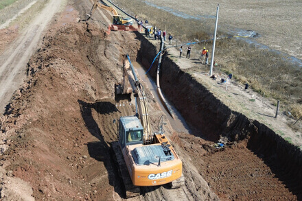 Tareas de construcción del acueducto Tostado – Villa Minetti en el norte santafesino