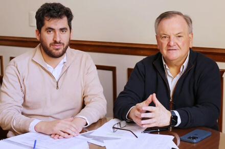 El senador Felipe Michlig reunido con Federico A. Carballeira, titular provincial de Innovación y Vinculación con Gobiernos Locales.