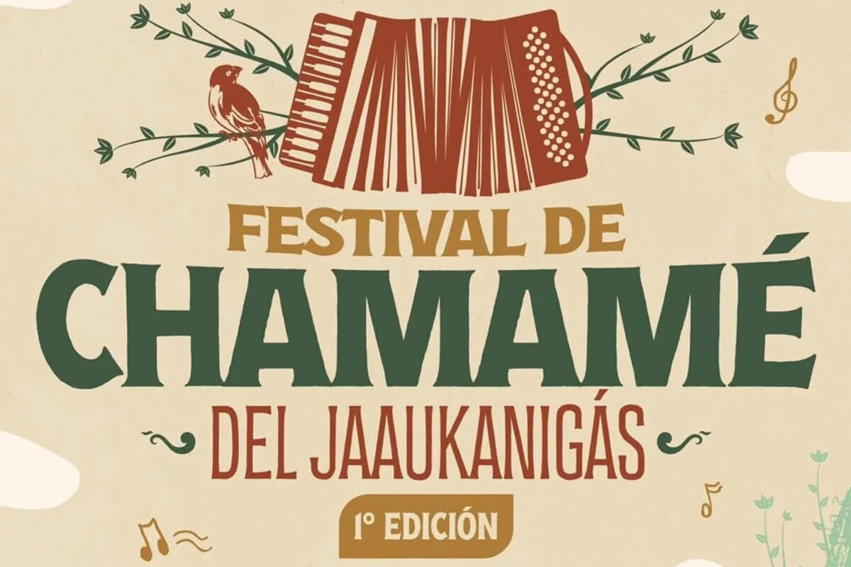 Flyer oficial del Festival de Chamamé del Jaaukanigás en Villa Ocampo