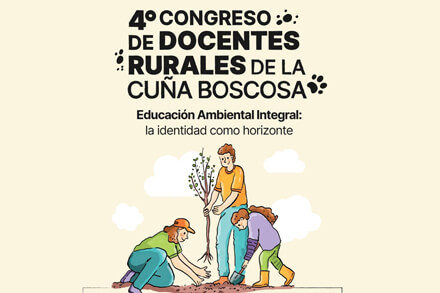 Flyer del 4° Congreso de Docentes Rurales en Tartagal con fecha, lugar y lema educativo