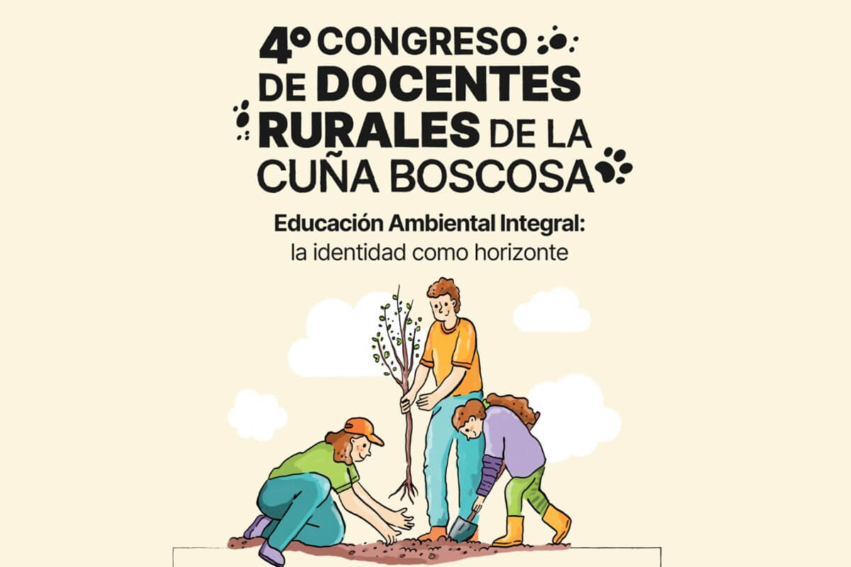 Flyer del 4° Congreso de Docentes Rurales en Tartagal con fecha, lugar y lema educativo