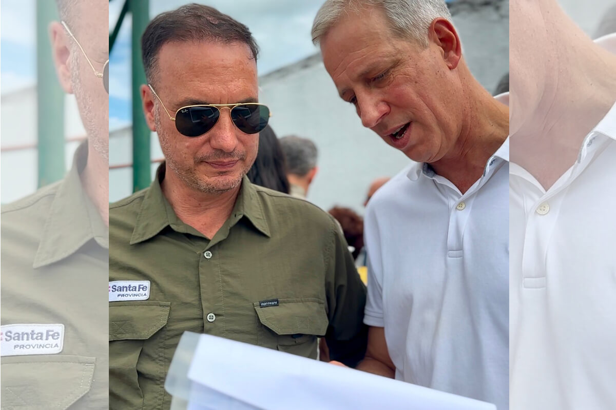 Diputado Dionisio Scarpin junto al ministro Lisandro Enrico en la inauguración de la Ruta 3.