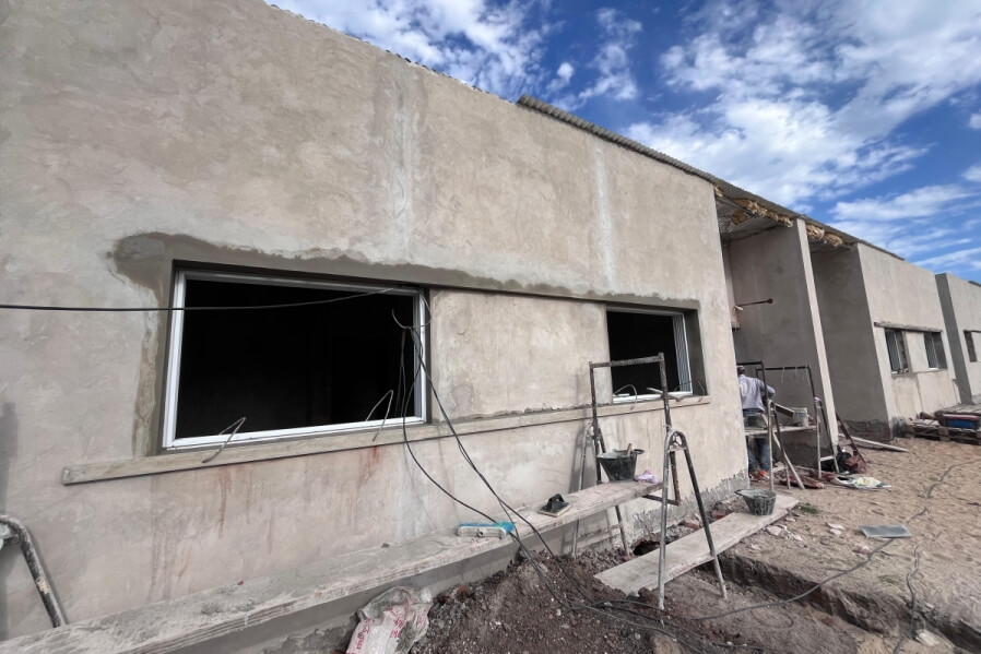 Viviendas en construcción en el Barrio Hospital de Romang