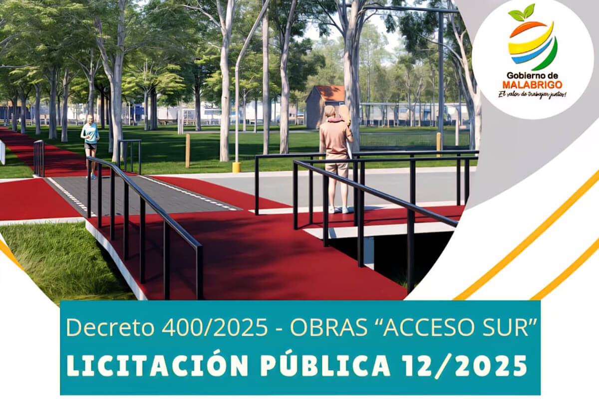 Licitacion pública de equipamientos para el Parque Municipal Los Pinos en el marco del programa de obras del acceso sur a Malabrigo