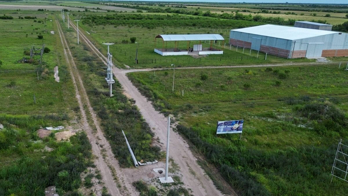 Vista aérea del Parque Industrial de San Javier con obras de energía eléctrica y desarrollo productivo provincial