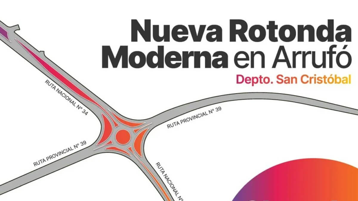 Proyecto de la nueva rotonda en Arrufó sobre RN 34 y RP 39, seguridad vial y obras en Santa Fe.