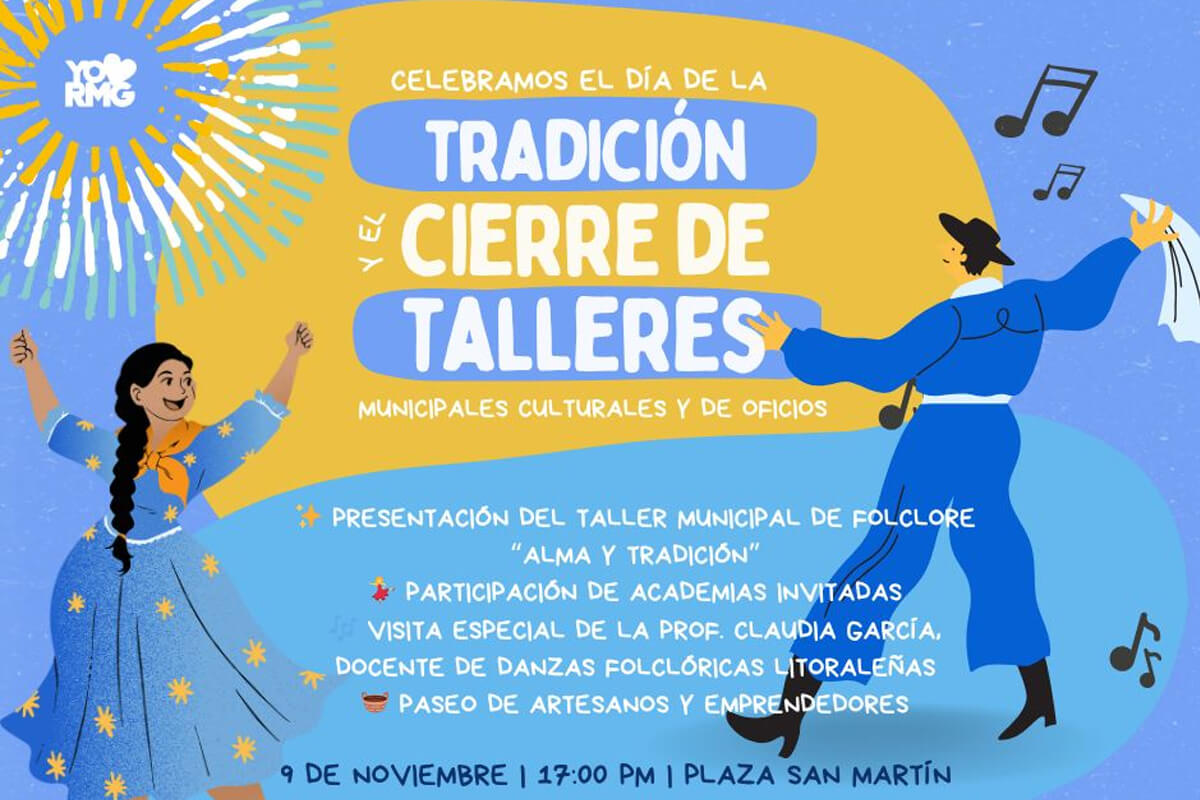 Flyer con la promoción de los festejos del Día de la Tradición 2025 en Romang