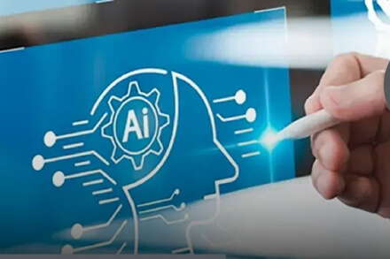 Flyer del evento educativo sobre herramientas de Inteligencia Artificial en Villa Ocampo con docentes y estudiantes