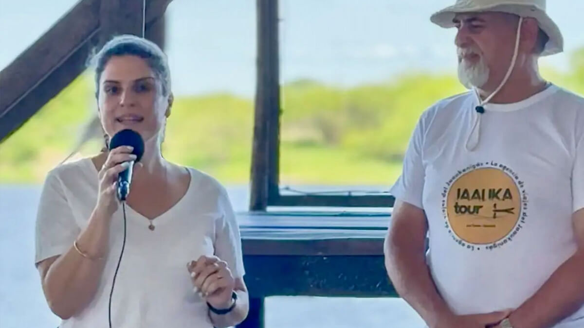 Charo Mancini participando del programa Jaauka Bio Educativo en el Club Pato Cuá, norte santafesino