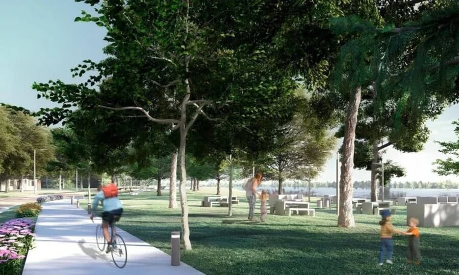 Así será el espacio verde, paseo y sector de asadores en Laguna La Verde en San Cristóbal