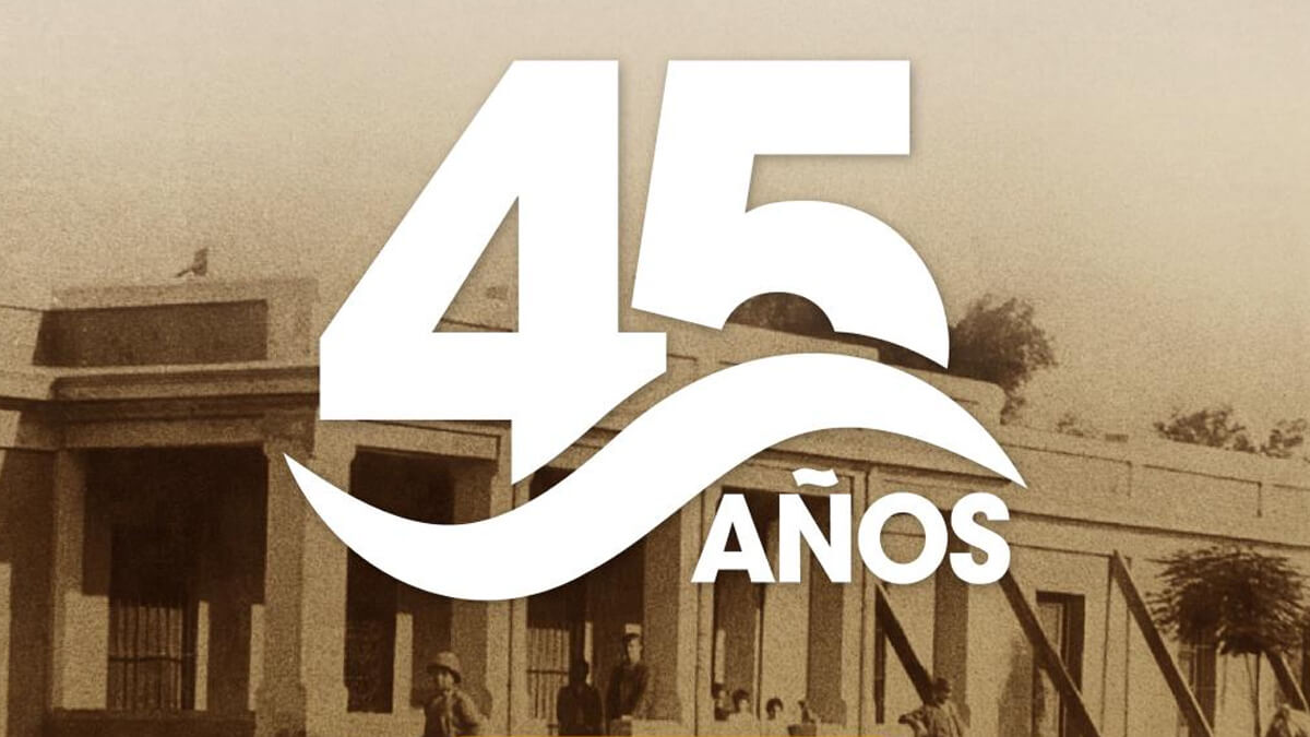 Logo 45 años Museo Aníbal Gregoret, aniversario, actividades culturales, patrimonio de Santa Fe