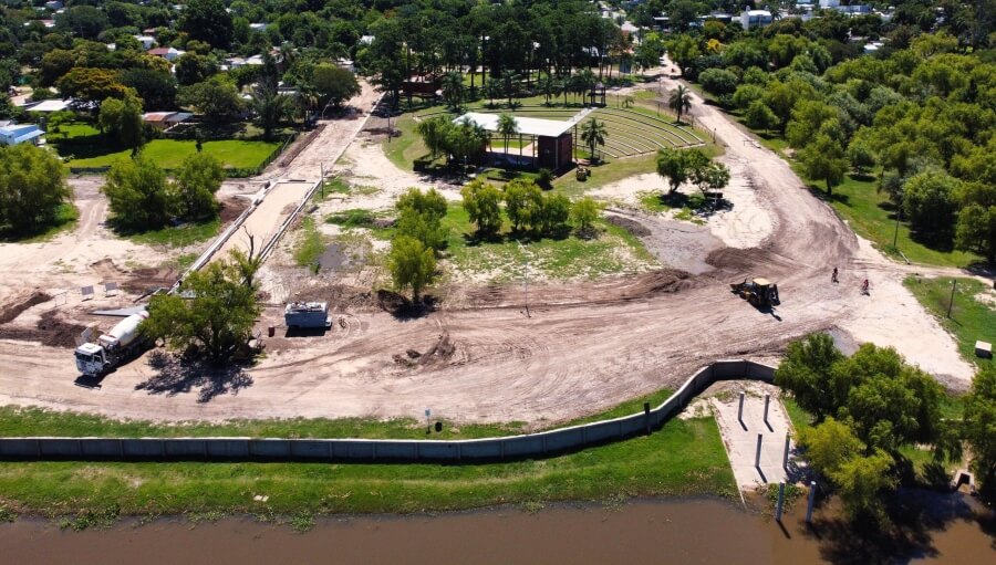 Vista aérea del sector del nuevo Paseo Costanero de Romang, donde se llevan adealntes las obras