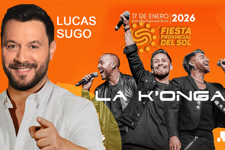La Konga y Lucas Sugo confirmados para la Fiesta Provincial del Sol 2026 en Romang
