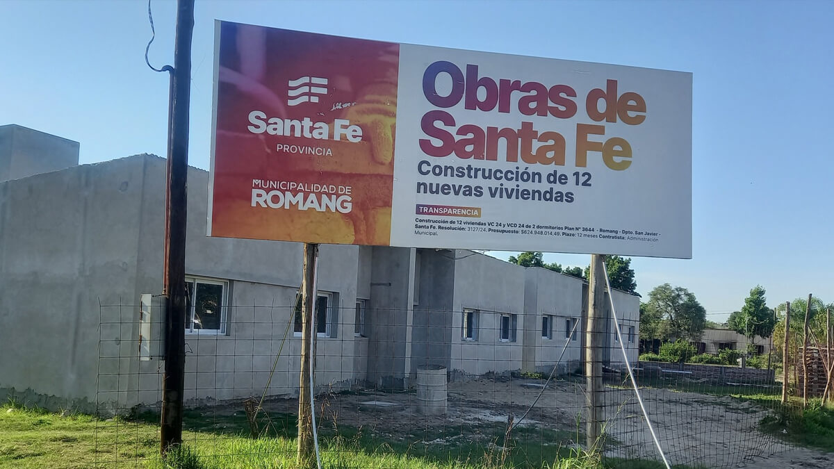 Viviendas en ejecución en Romang en etapa final de construcción del Plan habitacional provincial