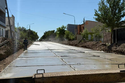 Nueva cuadra de pavimento en Avellaneda